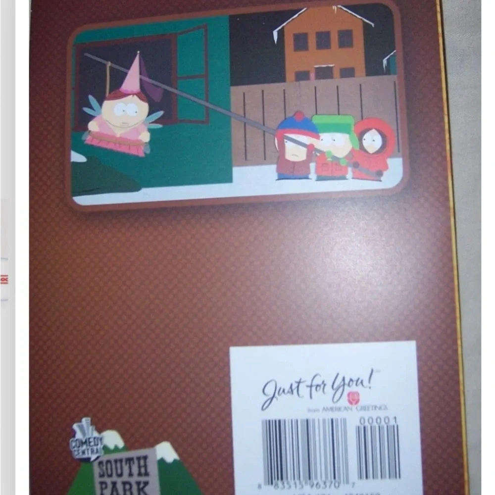 south park or boy picking nose 1pc motion holographic birthday card NW funny fun